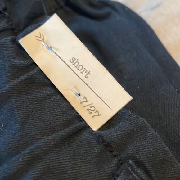 Ban.jara Womens Super High Rise Denim Shorts 7/27 Recycled Frayed Hem Black - Picture 8 of 10